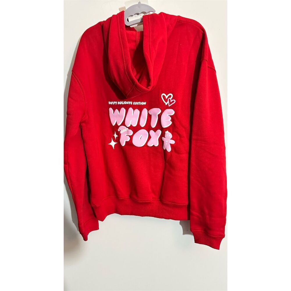 White Fox boutique. Red Holiday Hoodie size xs/s